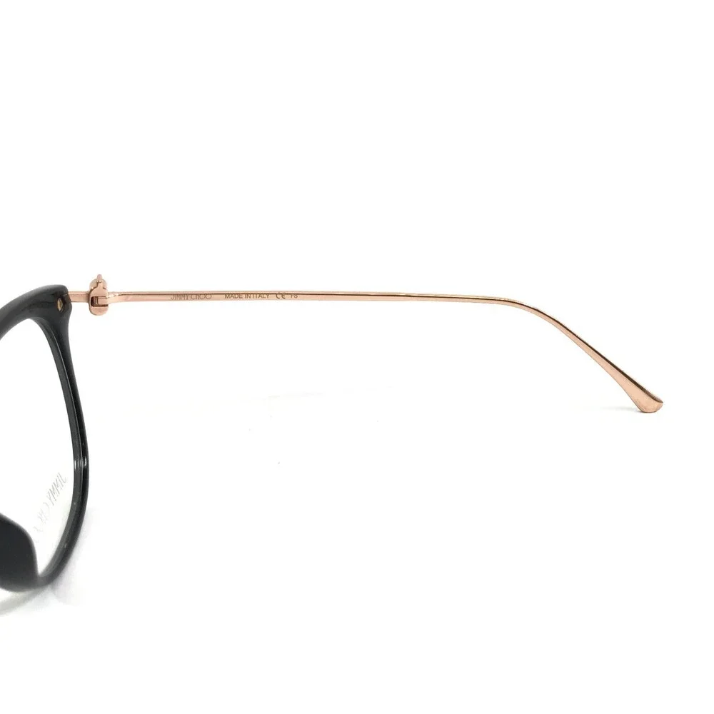 Jimmy Choo Eyeglasses Frames JC283 807 Shiny Black Rose Gold Cat Eye 54-17-140